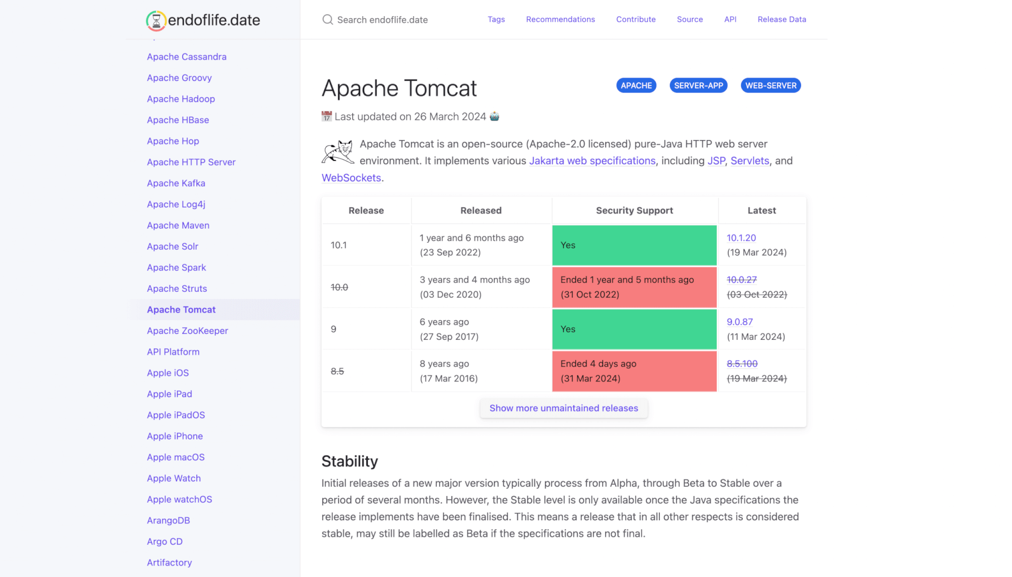Endoflife date On Offsec tools Endoflife date On Offsec tools