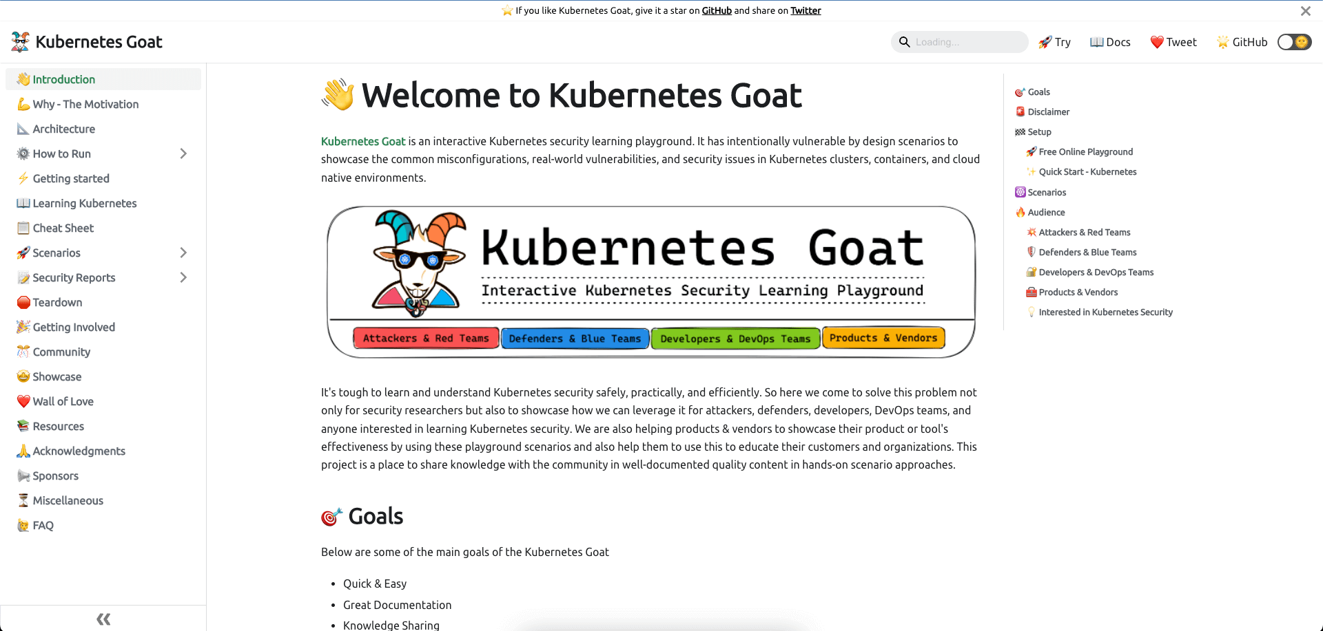 Kubernetes Goat Kubernetes Goat