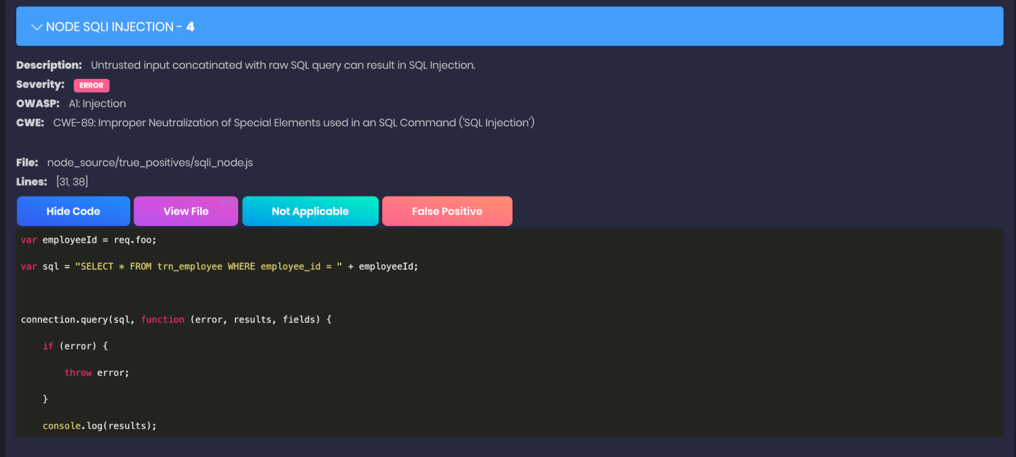nodejsscan