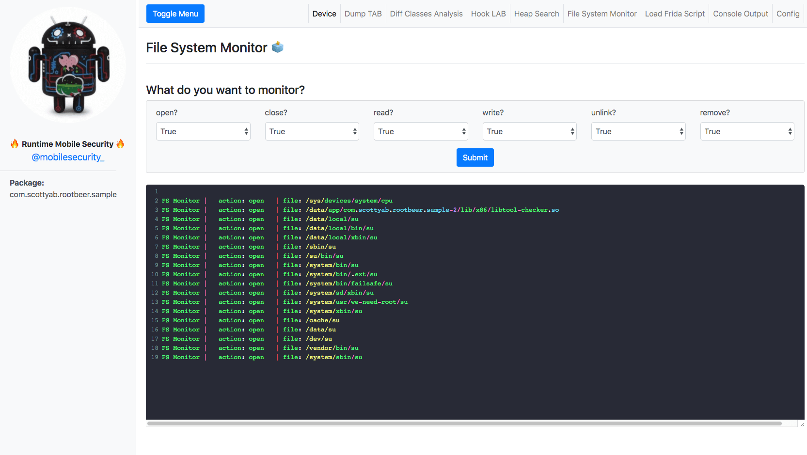 Runtime Mobile Security