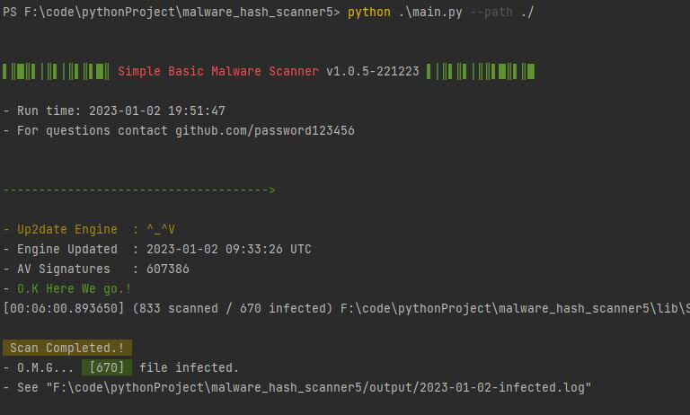 Simple Basic Malware Scanner